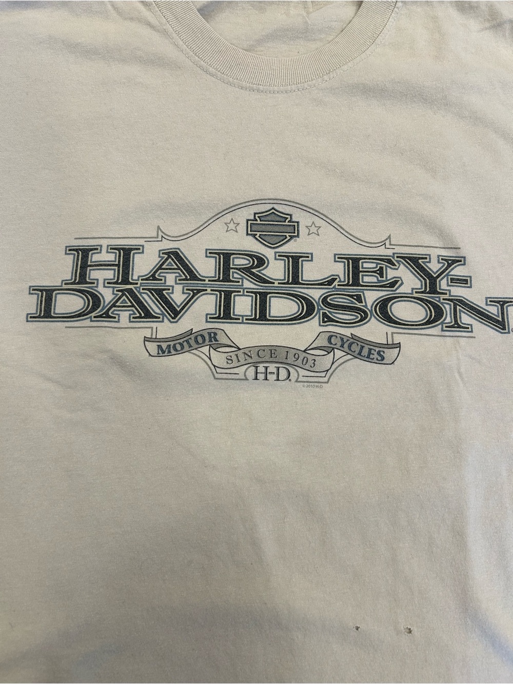 Harley-Davidson Off White Tee with Black Logo Print